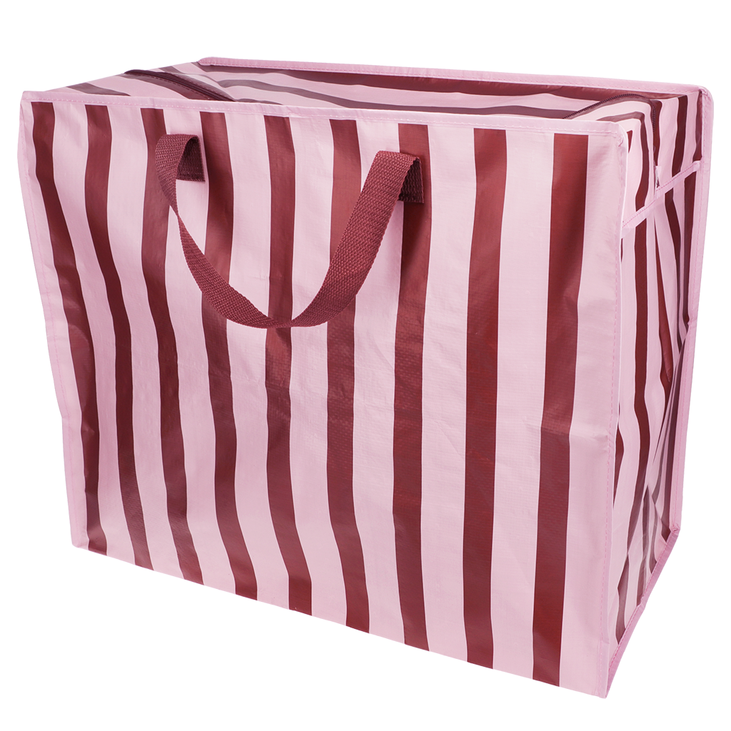 Rex London - Jumbo Opbergzak Roze met Bruine Streep