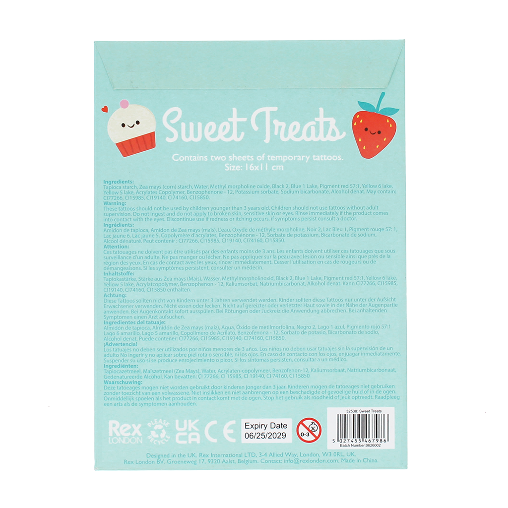 Rex London - Plaktatoeages Sweet Treats