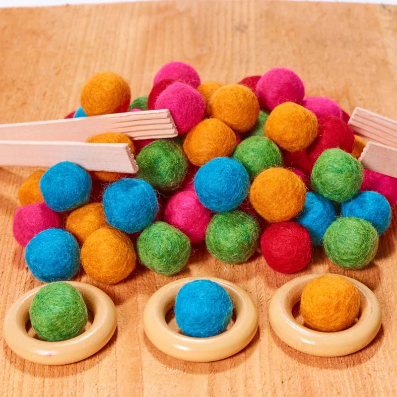 Cosy - Vilten Ballen Set 64 Stuks