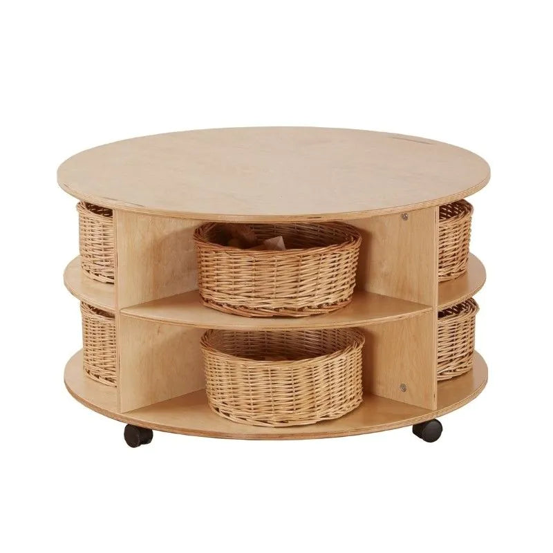 Cosy - Ronde Verrijdbare Speeltafel met Opbergruimte