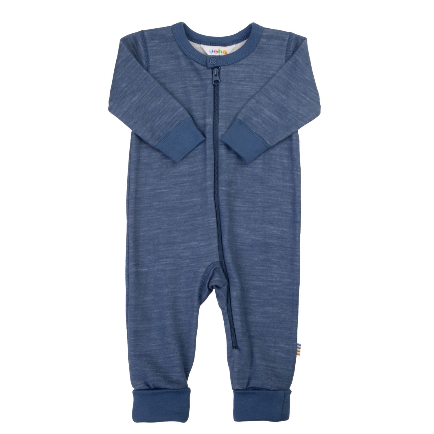 Joha - Wol/Bamboe Jumpsuit 2-in-1 met Voetjes - Donkerblauw