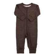 Joha - Wol/Bamboe Jumpsuit 2-in-1 met Voetjes - Donkerbruin