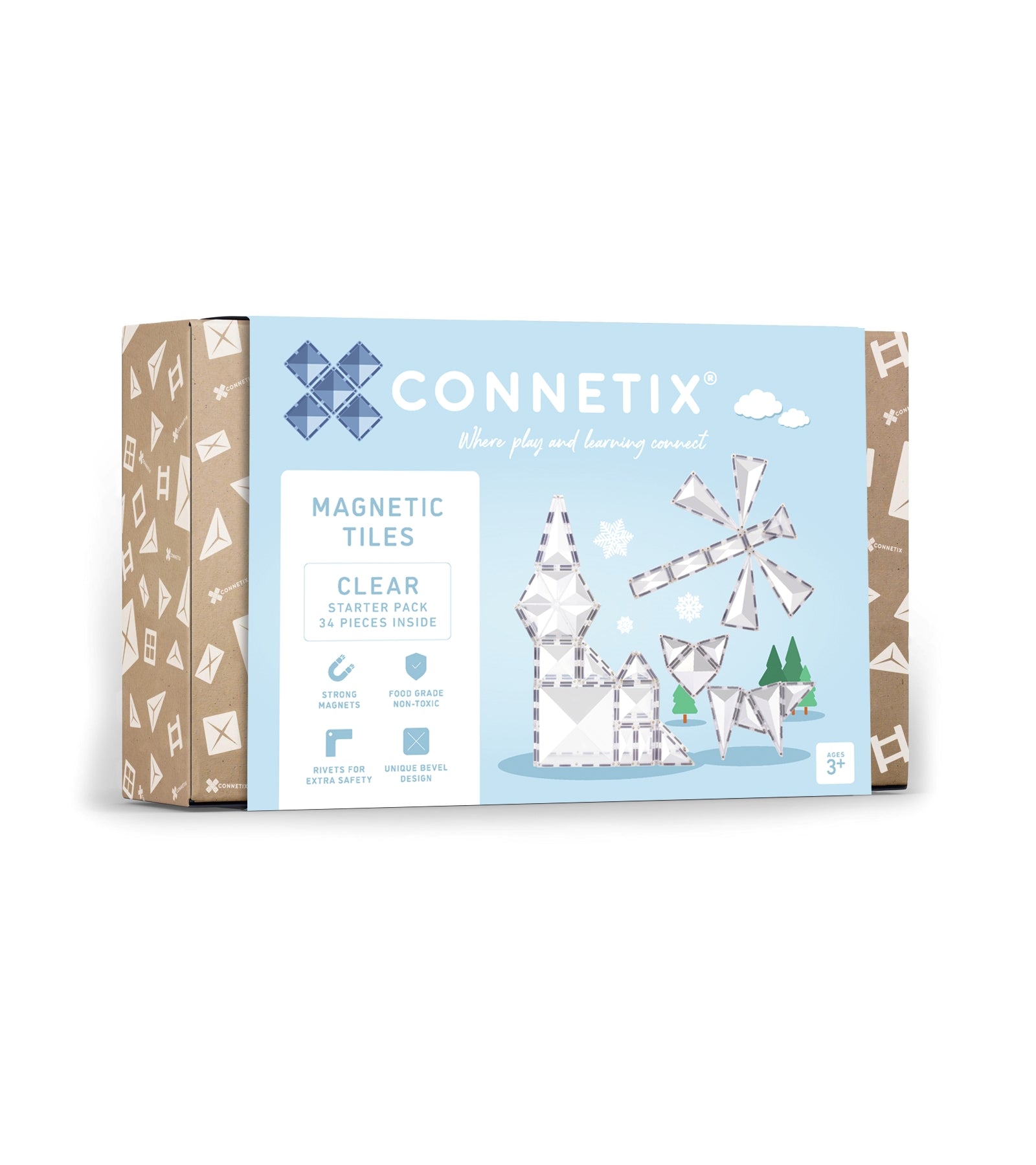 CONNETIX - Starter Clear Pack 34 stuks - magnetisch constructiespeelgoed