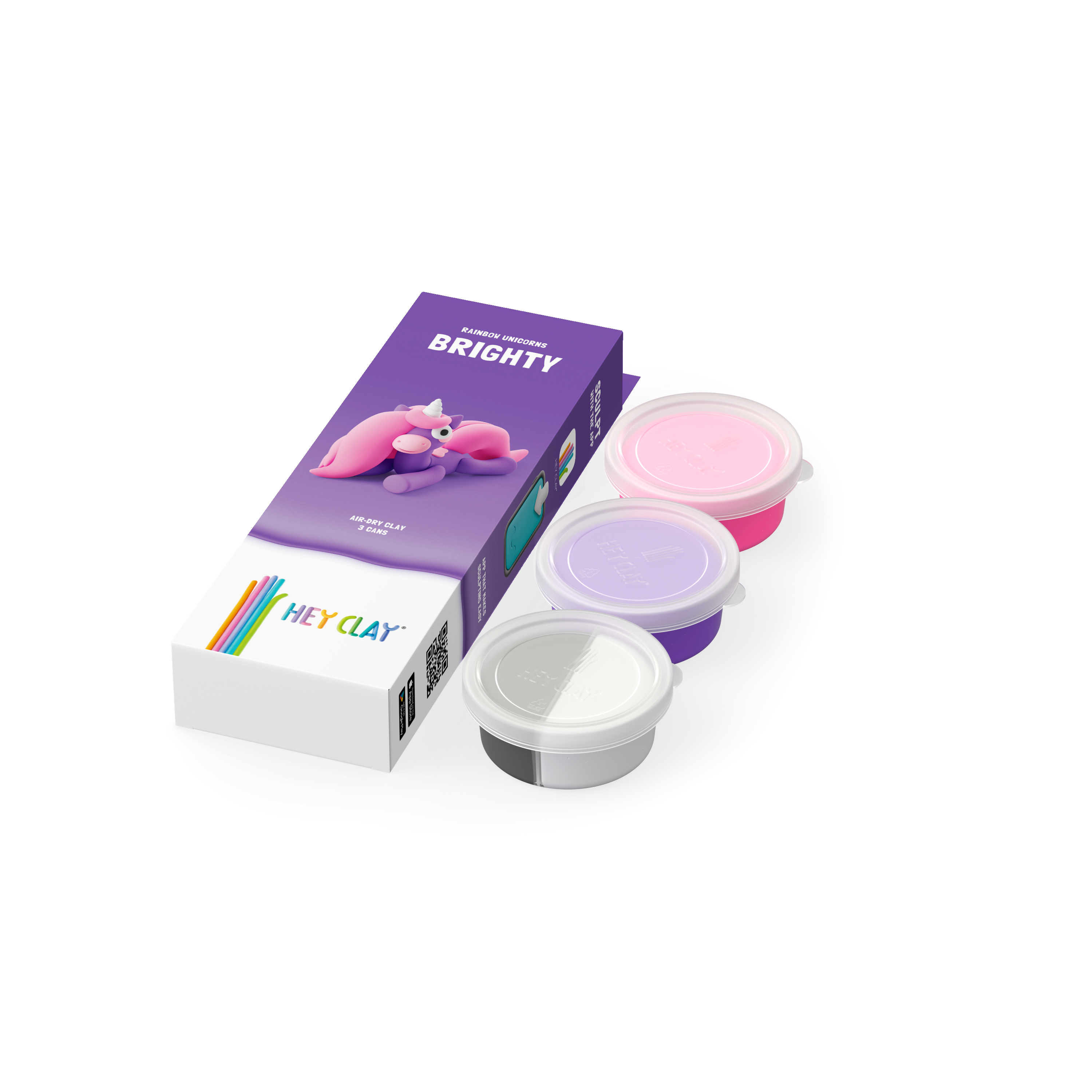 Hey Clay - Unicorns Brighty (3 potjes)