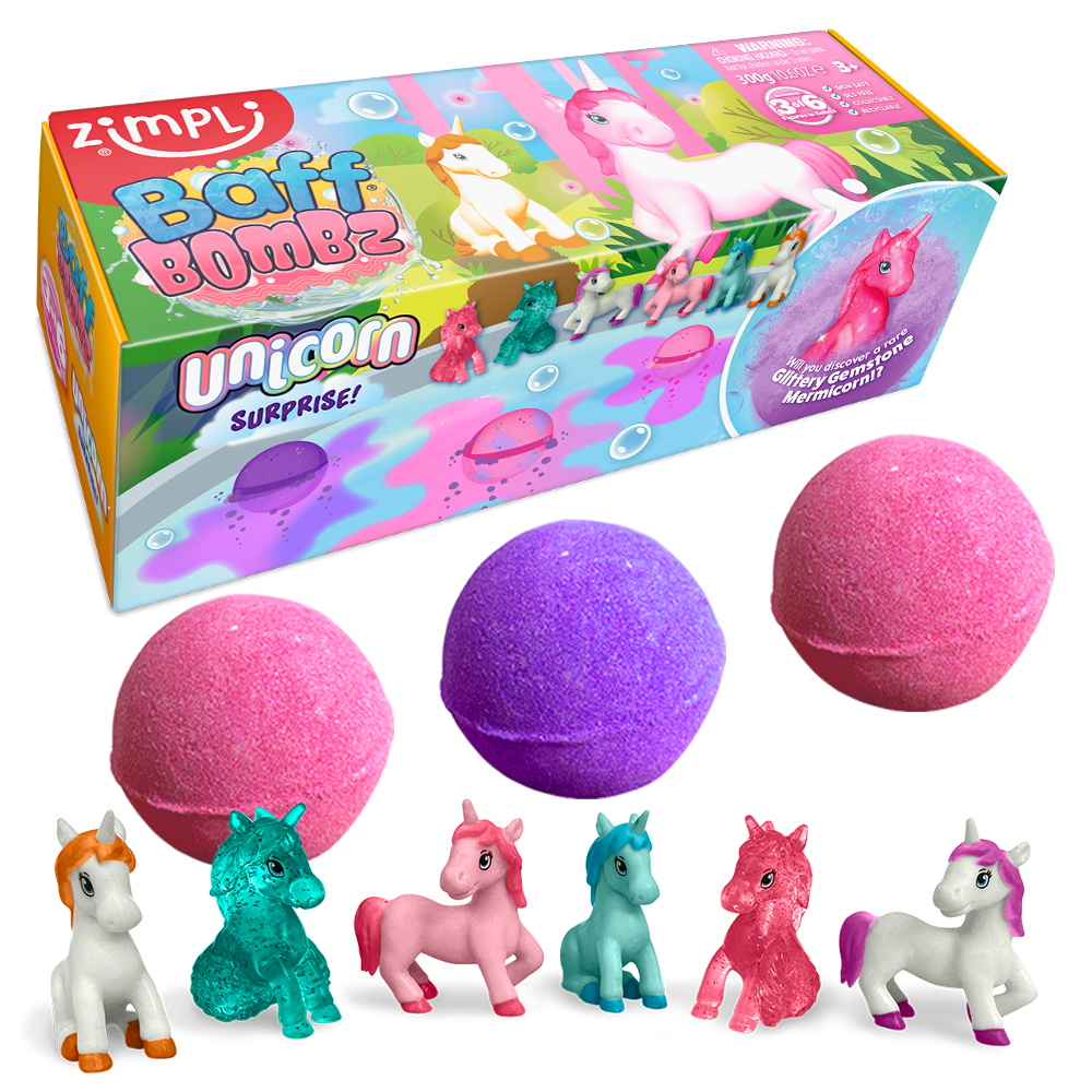 Zimpli - Baff Bombz Eenhoorn Surprise 3-pack Badbruisballen