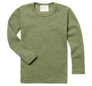 Engel Natur - Kinder Shirt, Lange Mouw - Saliegroen Mélange