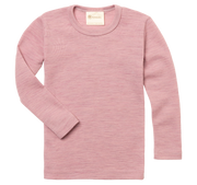 Engel Natur - Wol/Zijde Kinder Shirt, Lange Mouw - Rosewood Mélange