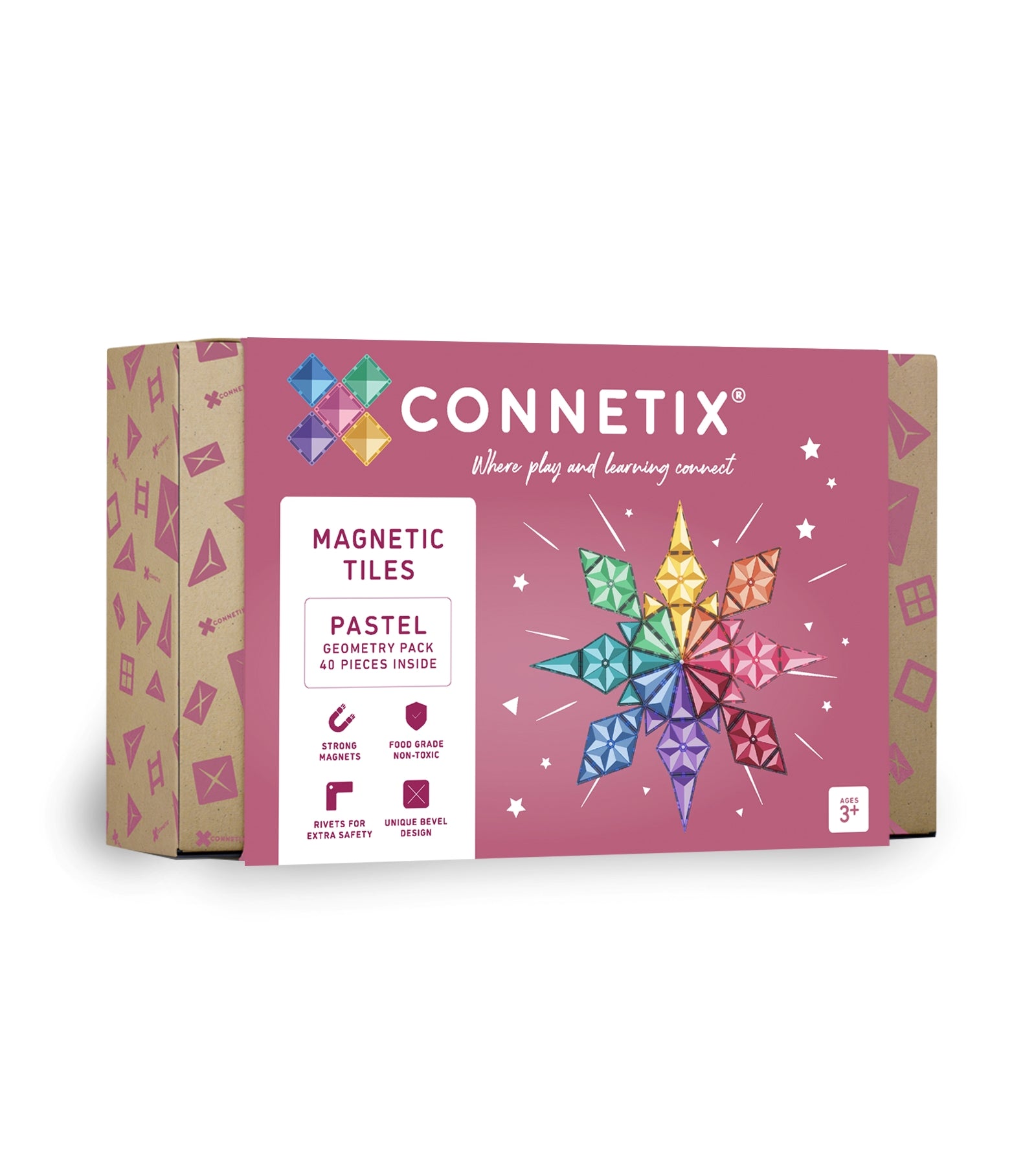 CONNETIX - 40delig Pastel Geometry Pack - magnetisch constructiespeelgoed