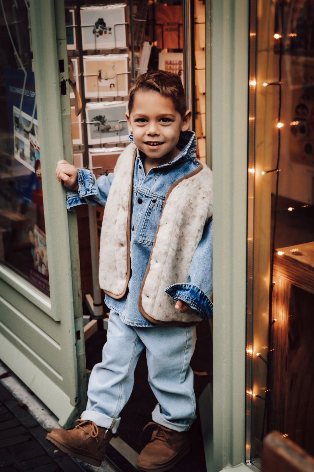 Alwero Jr - Vest of bodywarmer Tyb light - Donkere Bies - 100% wol