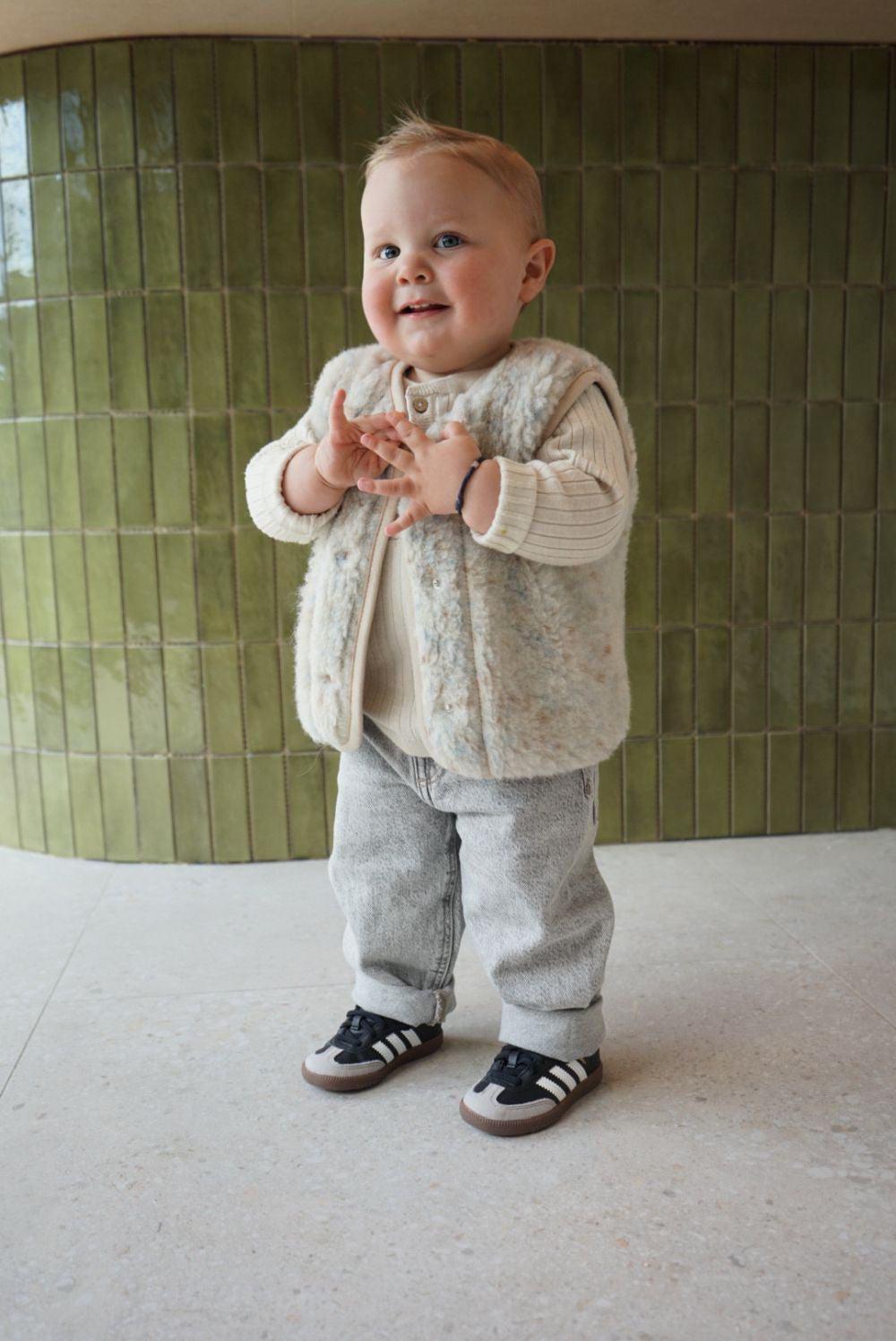 Alwero Jr - Vest of bodywarmer Tyb light - Multi Beige - 100% wol