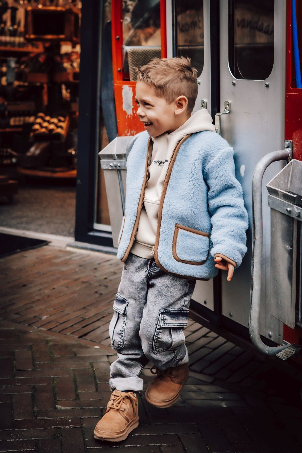 Alwero Jr - Jas Vestje Koru Light - Icy Blue 100% wol