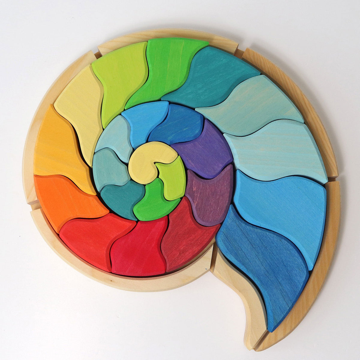 Grimm's - Bauspel Ammoniet – 23-delig houten sorteer- en bouwspel