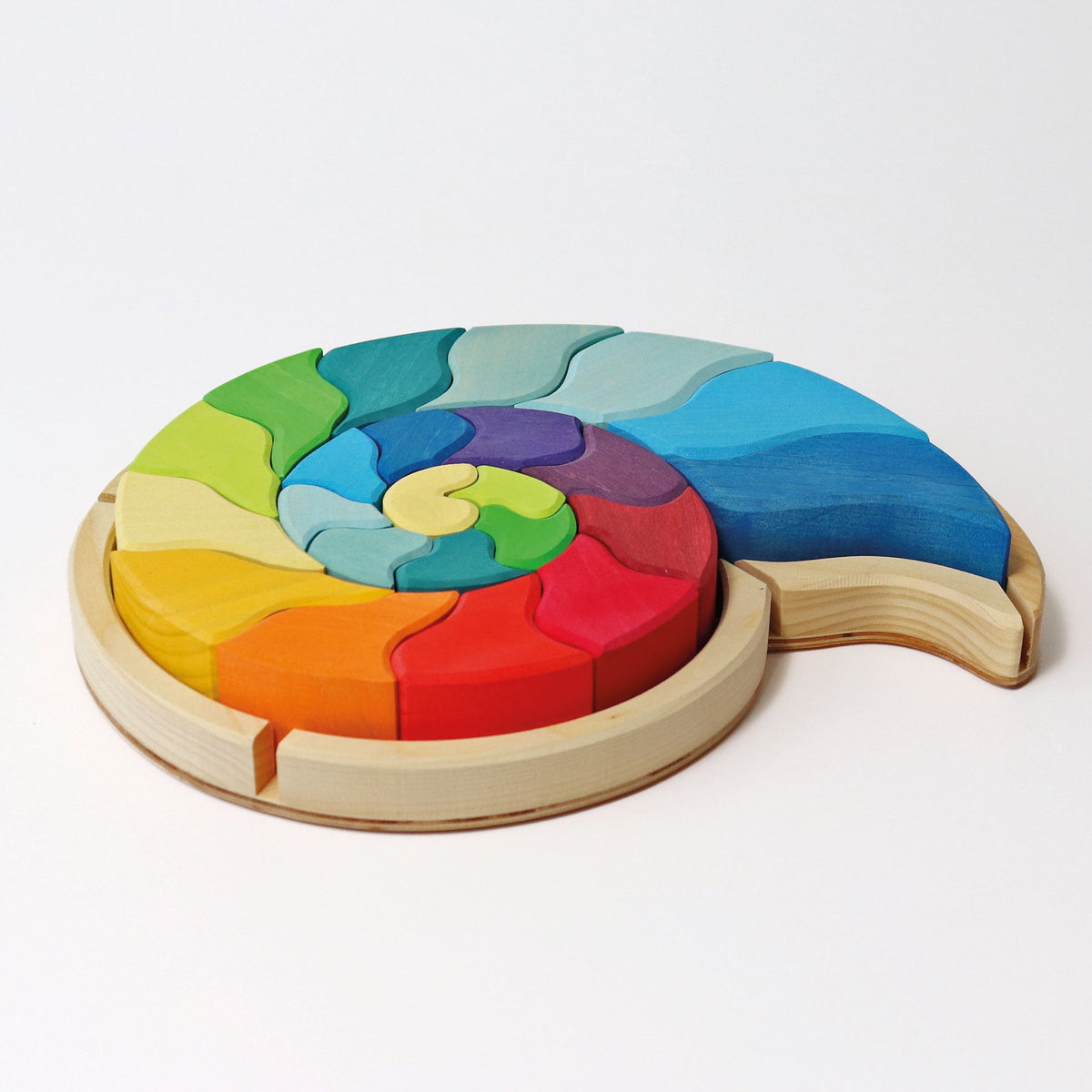 Grimm's - Bauspel Ammoniet – 23-delig houten sorteer- en bouwspel