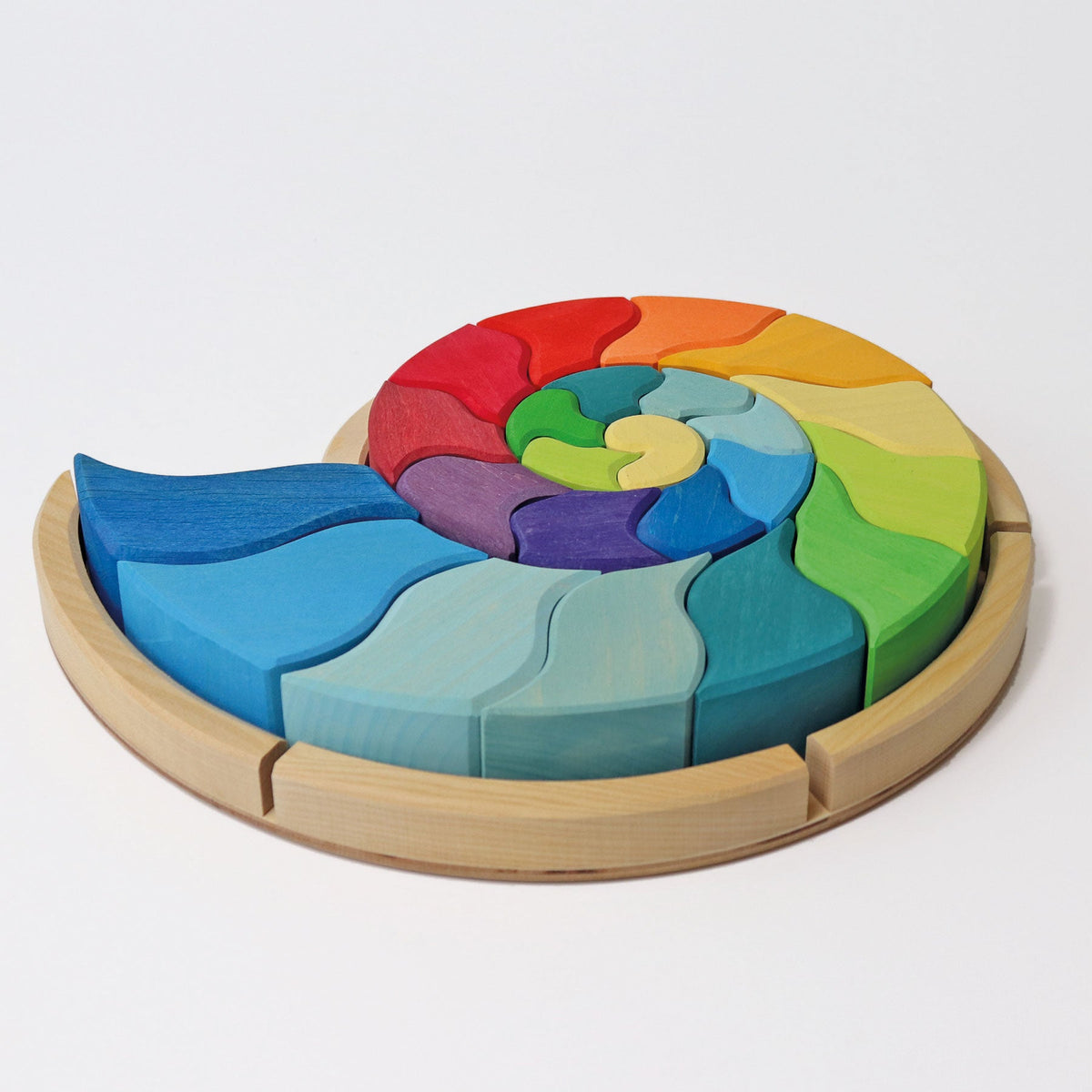 Grimm's - Bauspel Ammoniet – 23-delig houten sorteer- en bouwspel