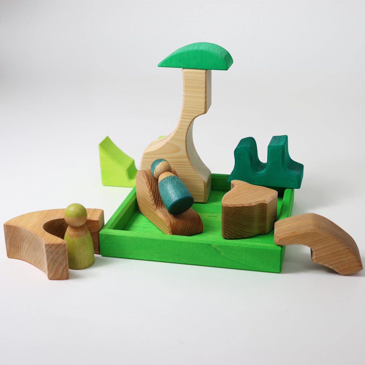 Grimm's - Houten Blokken speelset Groen