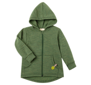 Engel Natur - Wol Kinder Capuchonvest met Rits - Tijm Mélange