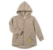 Engel Natur - Wol Kinder Capuchonvest met Rits - Berk Mélange