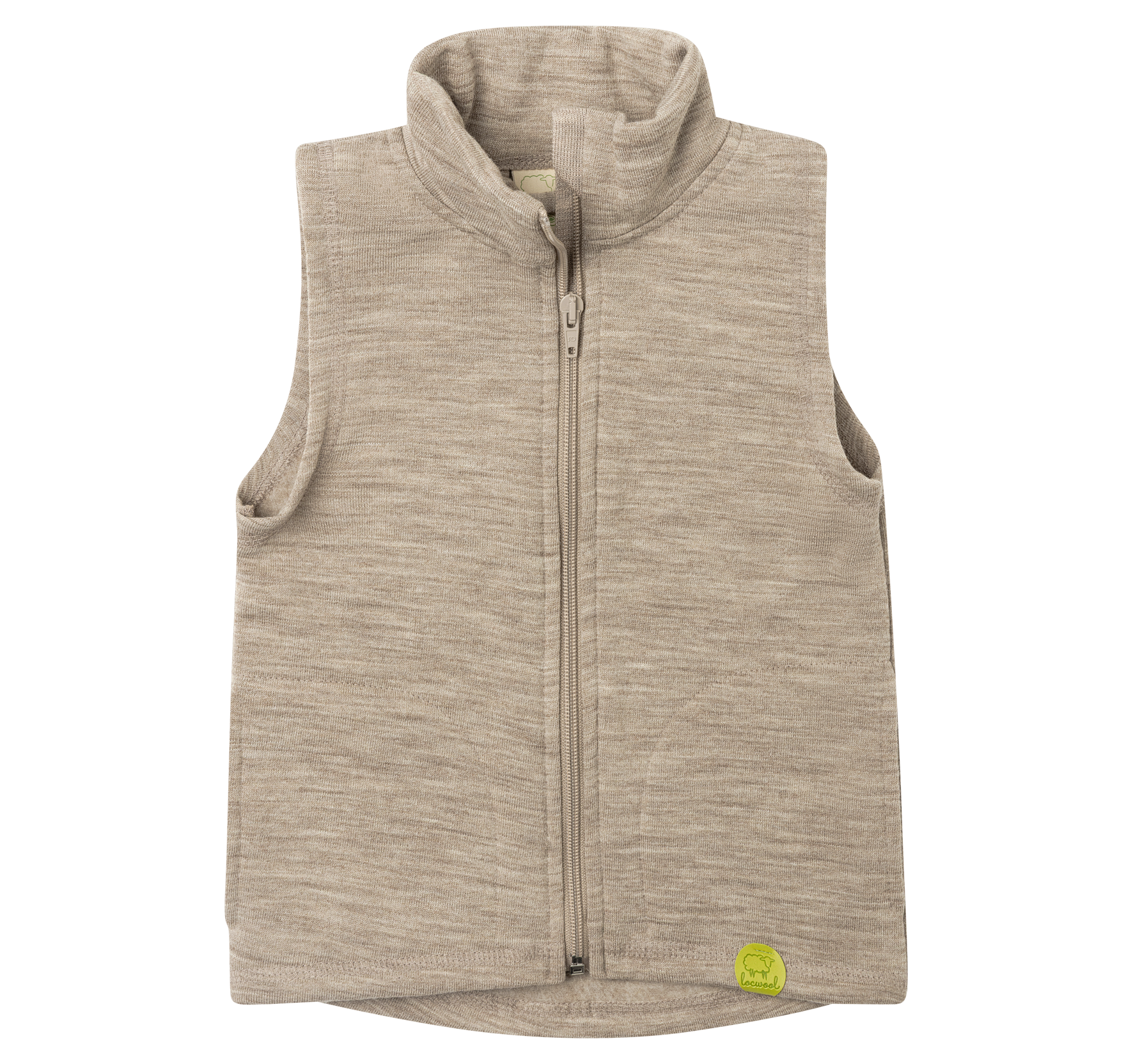 Engel Natur - Wol Kinder Bodywarmer met Rits - Berk Mélange