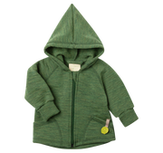 Engel Natur - Wol Baby Capuchonvest met Rits - Tijm Mélange