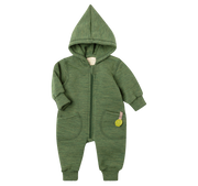 Engel Natur - Wol Baby Capuchon-overall met Rits - Tijm Mélange