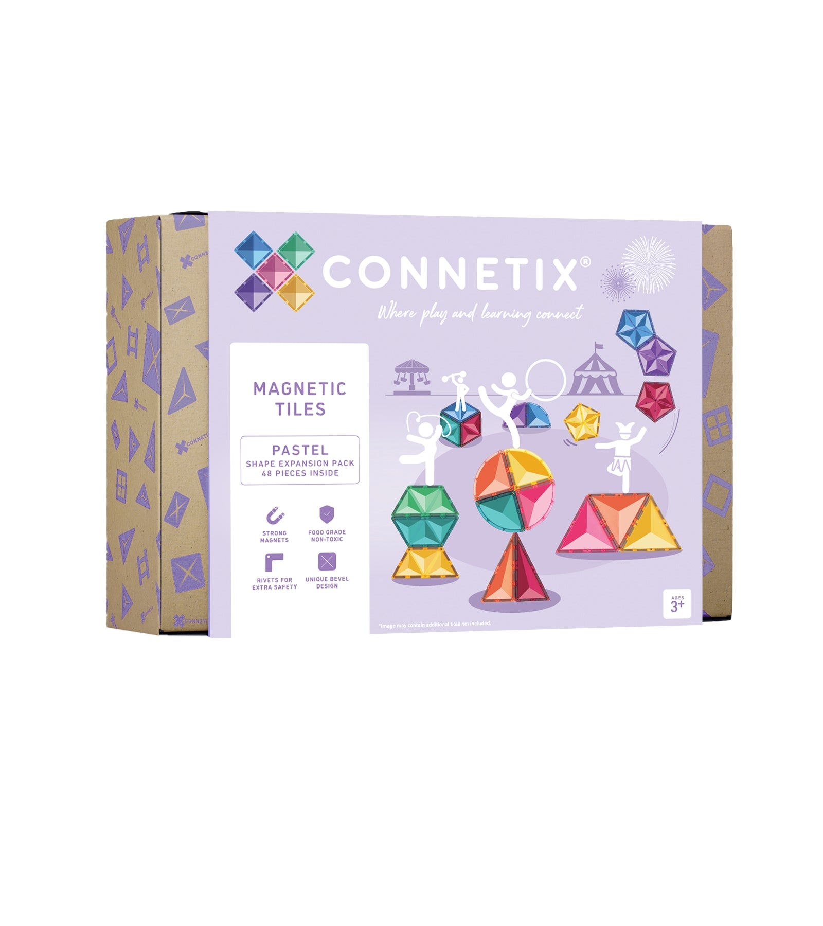 CONNETIX - Pastel Shape Expansion Pack 48 stuks - magnetisch constructiespeelgoed