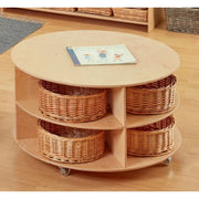 Cosy - Ronde Speeltafel met Wielen en Opbergruimte