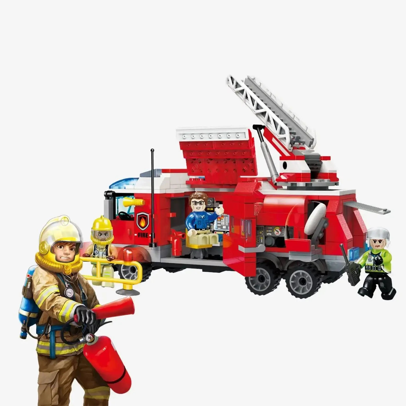 BlueBrixx - Brandweer Commandowagen (366 onderdelen) 6+ jaar