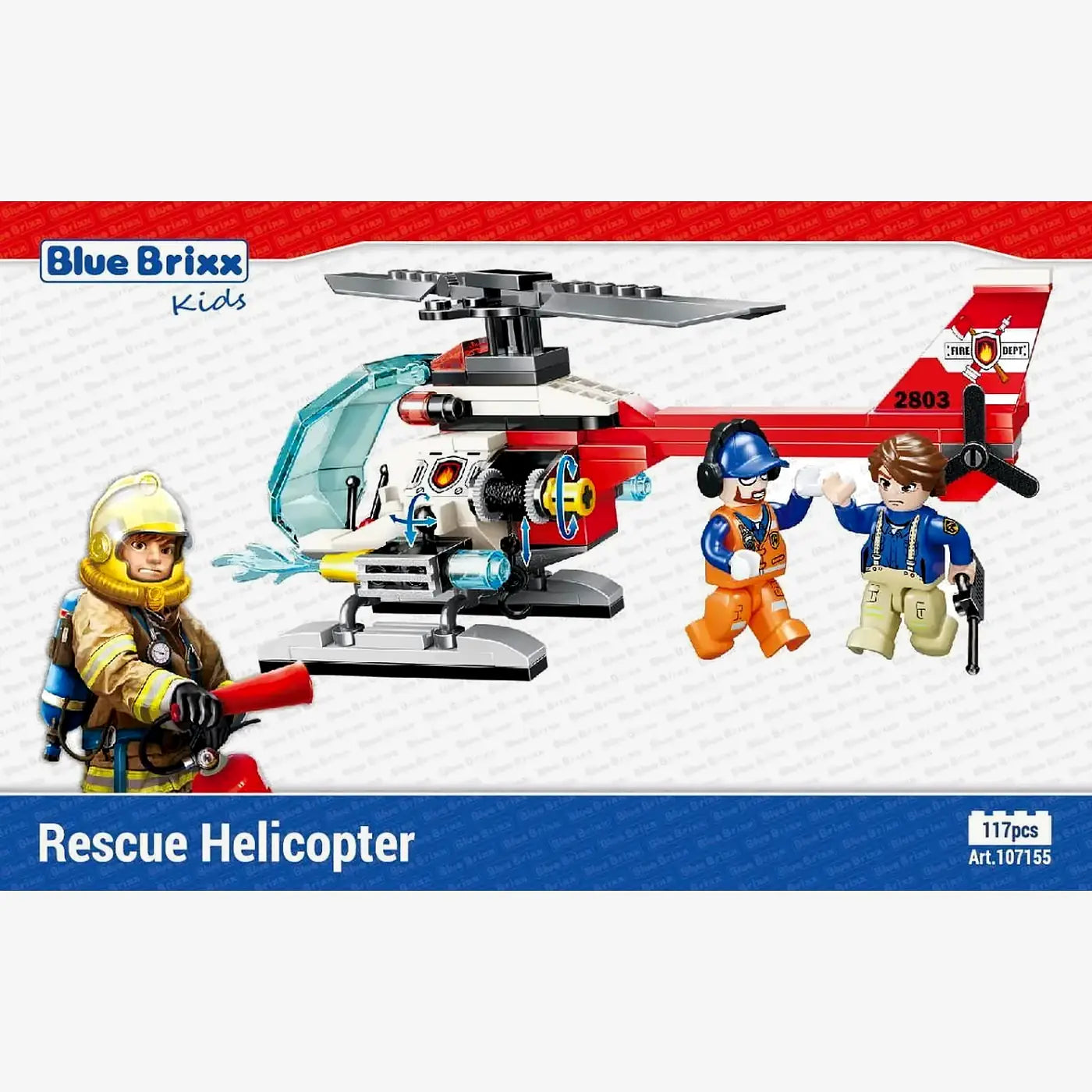 BlueBrixx - Brandweer Helicopter (117 bouwstenen) 6+ jaar - bouwset