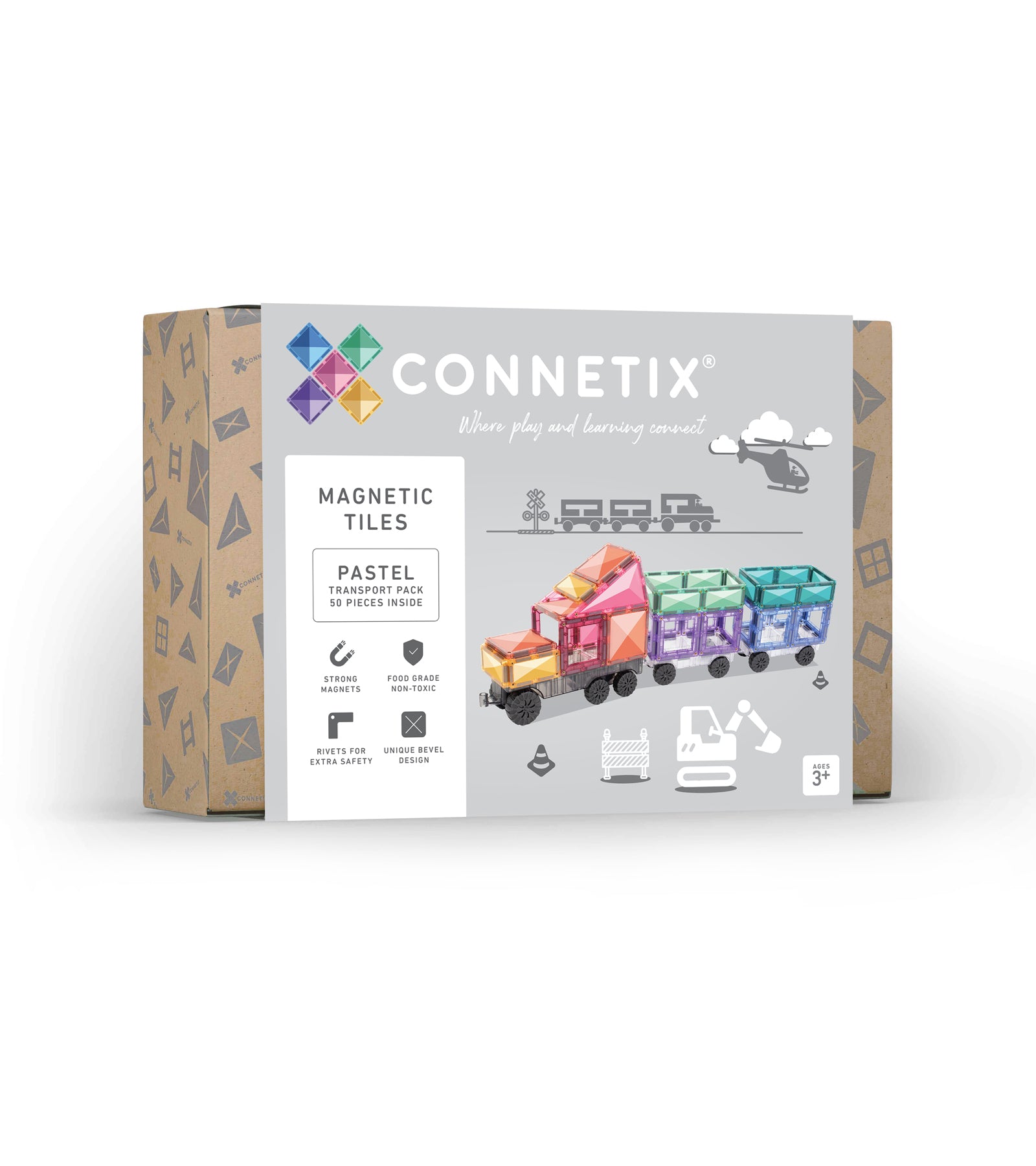 CONNETIX - Pastel Transport 50 stuks - magnetisch constructiespeelgoed
