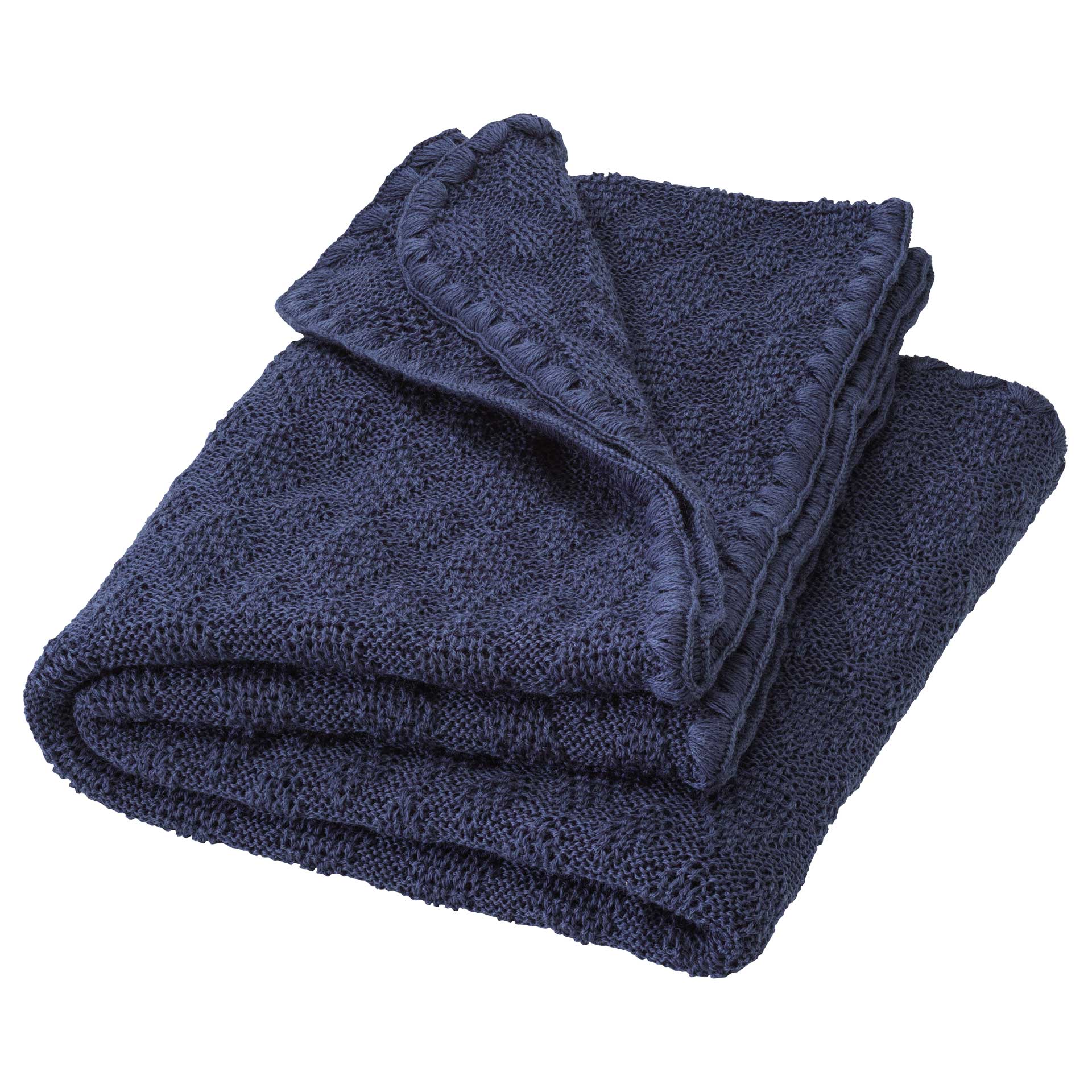 Disana - wollen (wikkel)deken 80x100cm gebreid Indigo