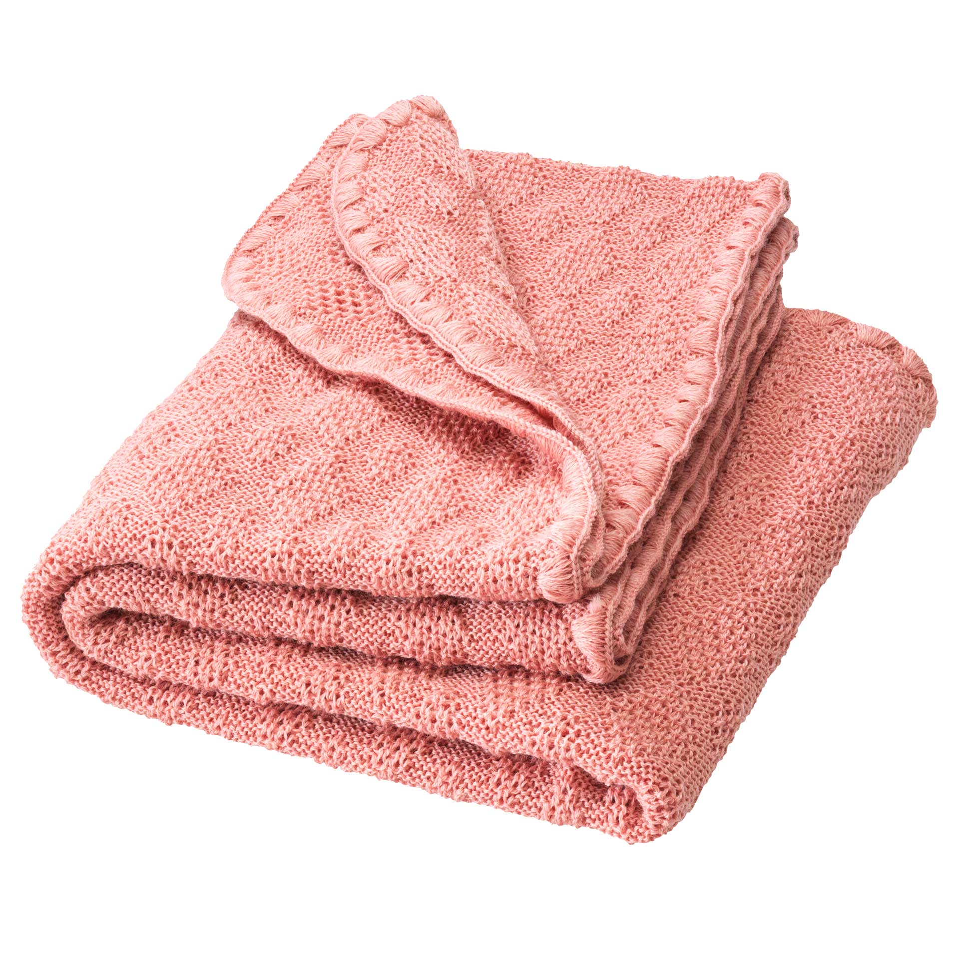 Disana - wollen (wikkel)deken 80x100cm gebreid Soft Pink
