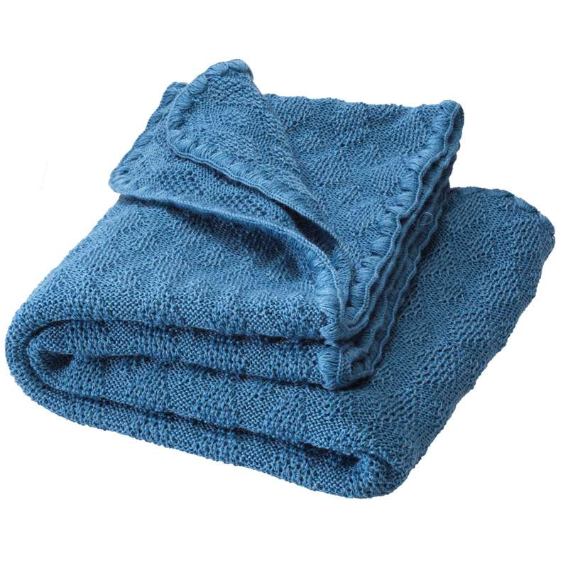 Disana - wollen (wikkel)deken 80x100cm gebreid Dove Blue