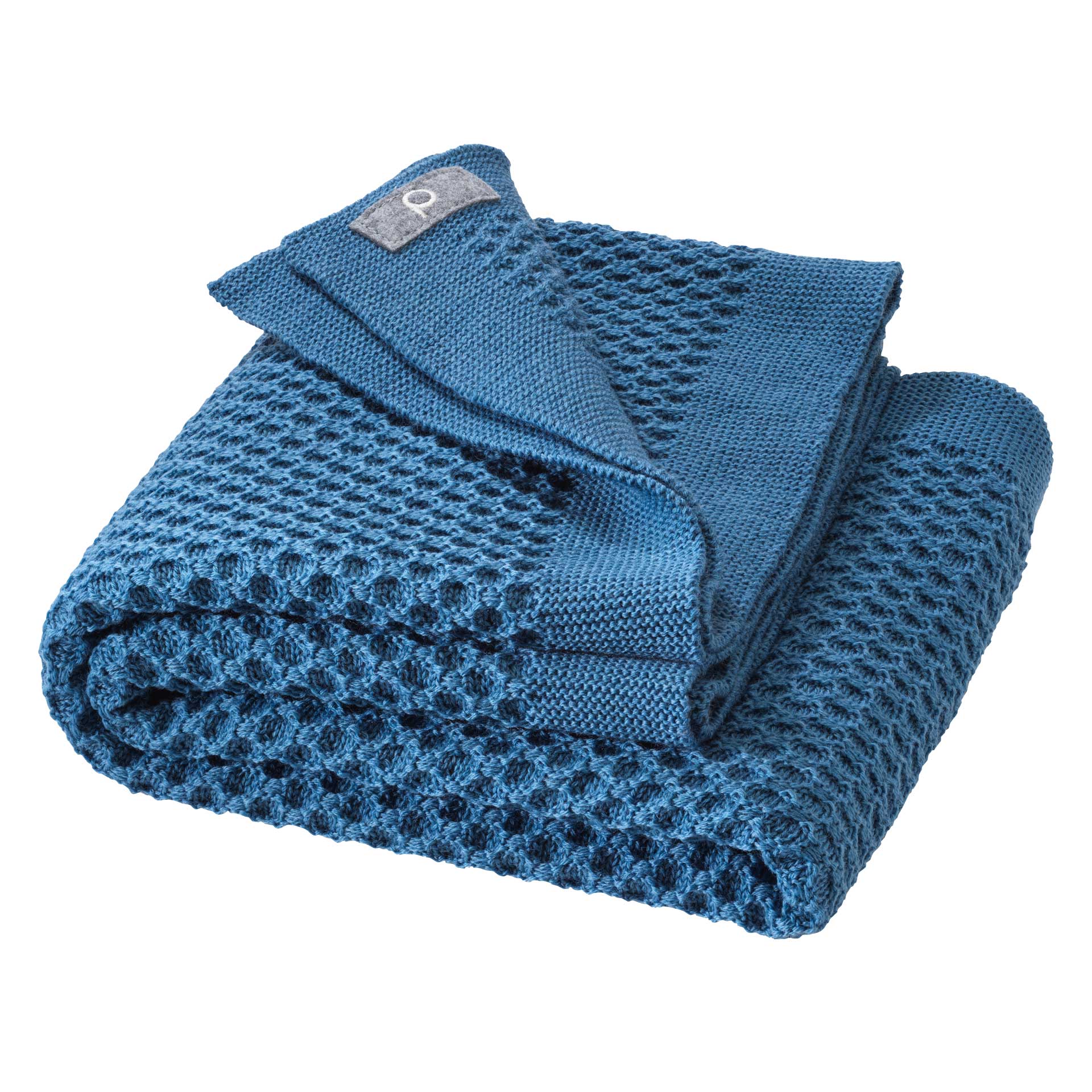 Disana - wollen (wikkel)deken honingraat (dove blue 80 x 100 cm)