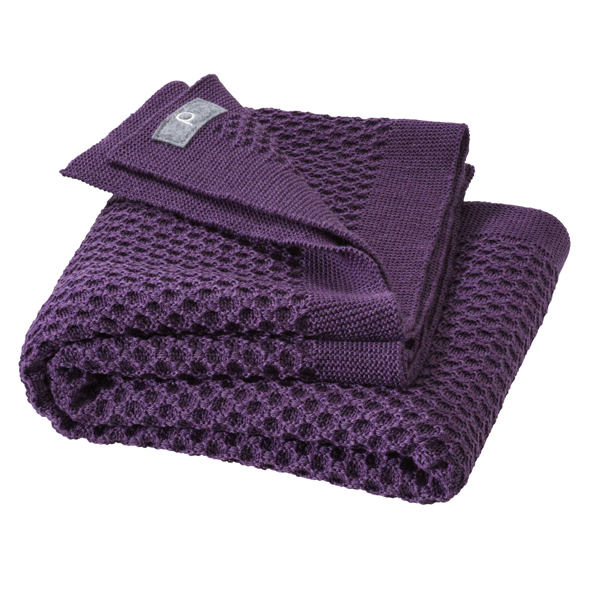 Disana - wollen (wikkel)deken honingraat (aubergine 80 x 100 cm)