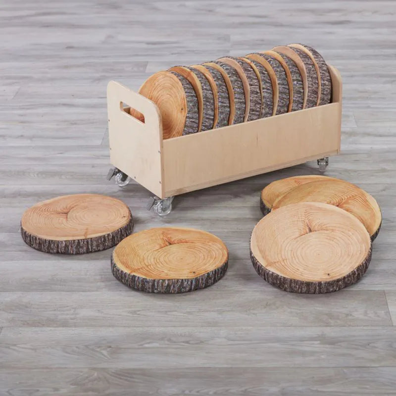 Cosy - Boomstam Zitkussens met Trolley (16 Stuks)