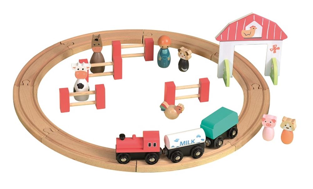 Egmont Toys - Treinbaan hout met trein en figuurtjes 45x45 cm