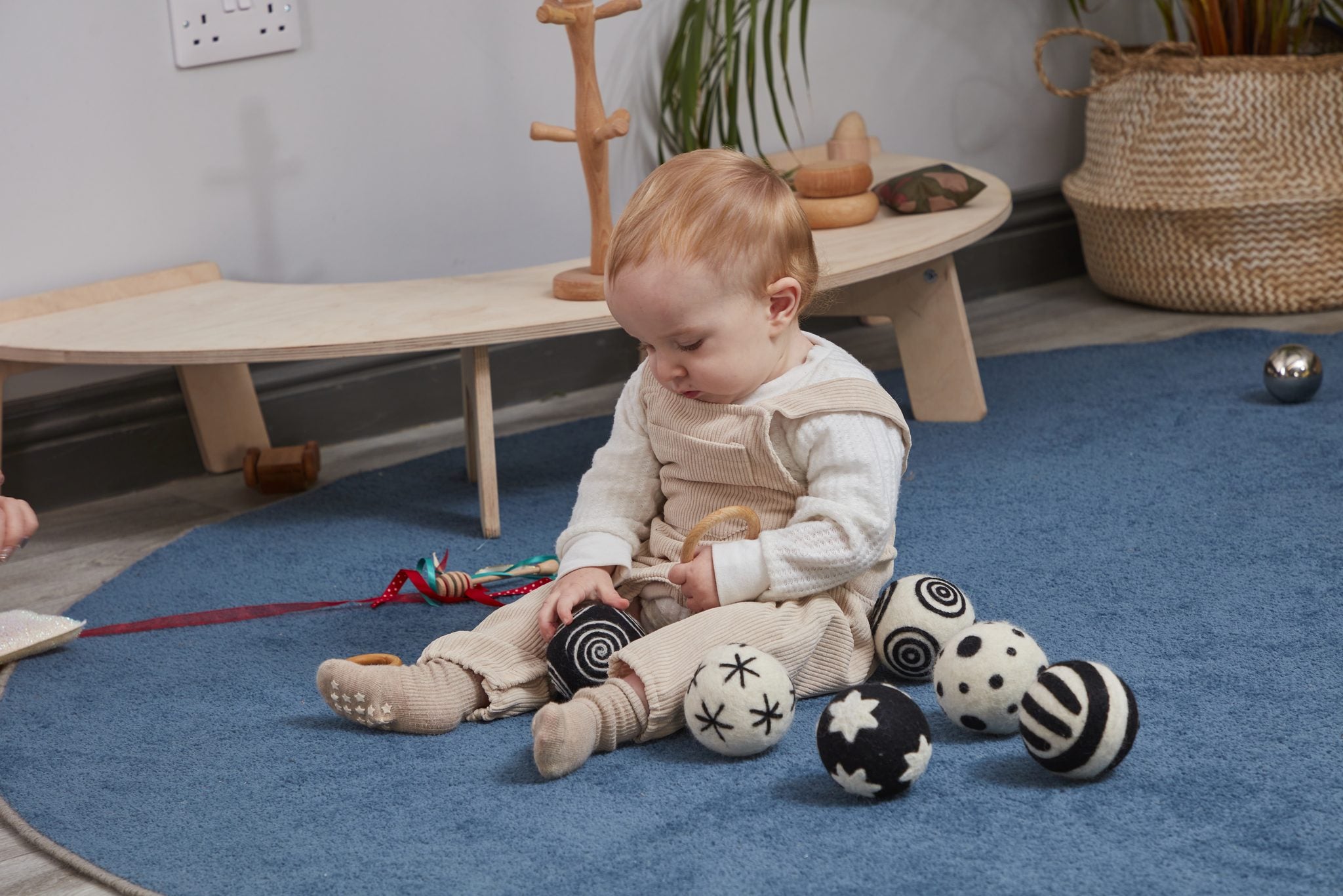 Cosy - Baby Patroonballen Zwart/Wit (6 stuks)