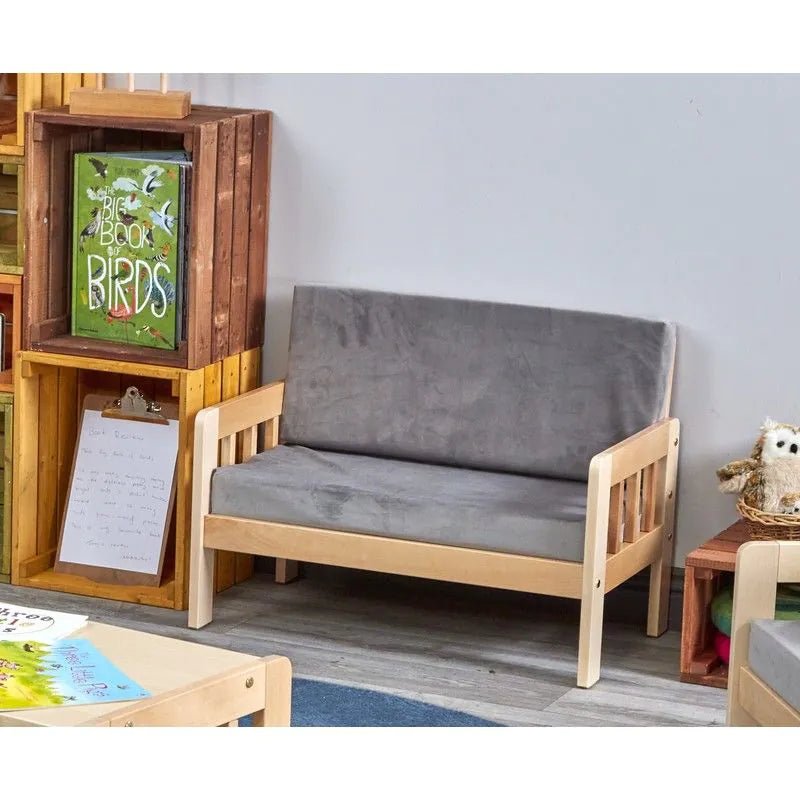 Cosy - Grijze Tweezitsbank voor Kinderen