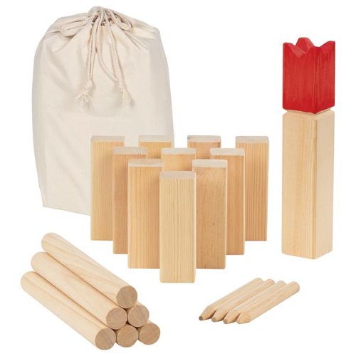 Goki - Kubb werpspel met katoenen tas