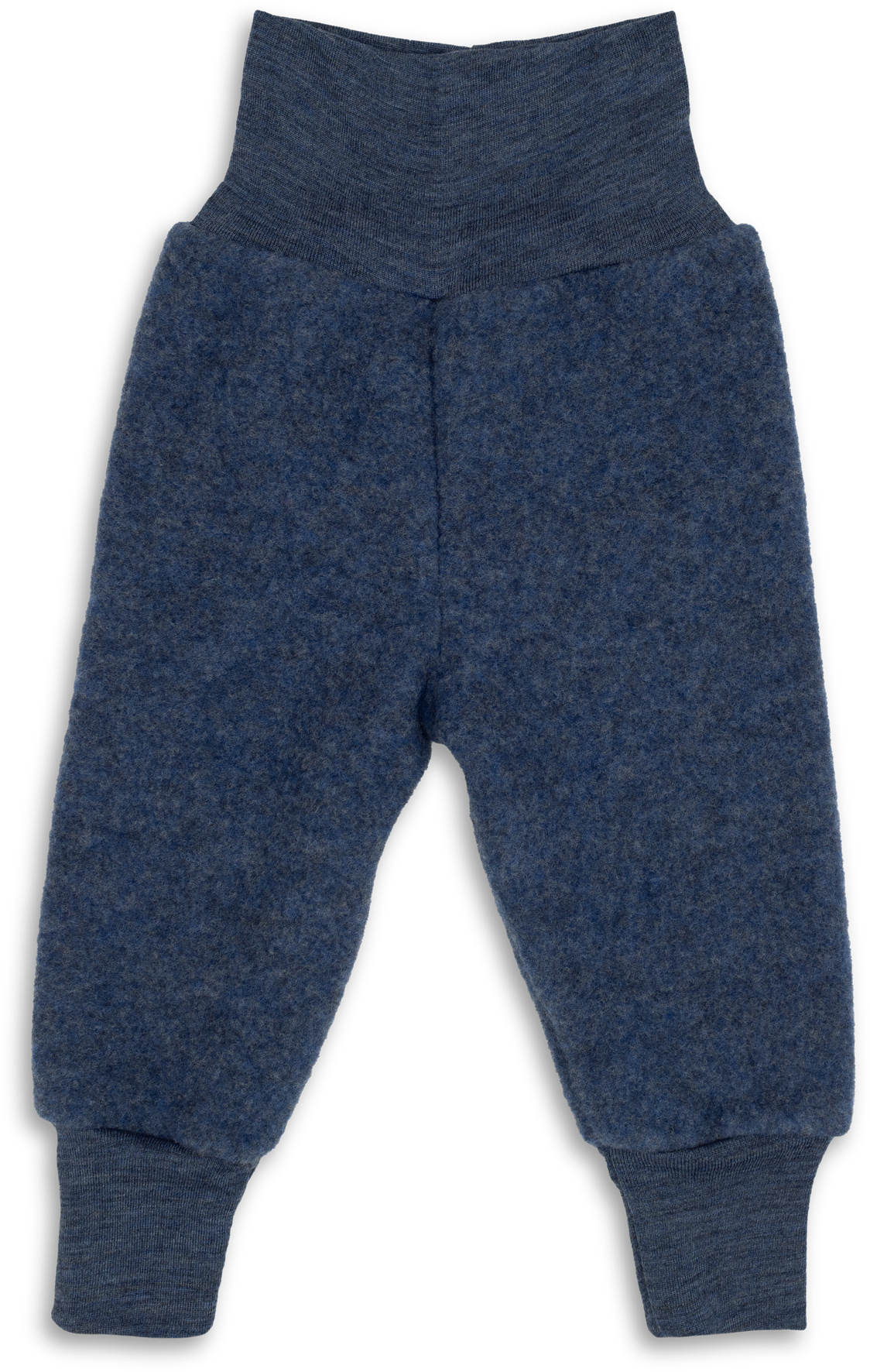Engel Natur - Wol/Zijde Baby Broekje met Navelbandje - Blauw Mélange