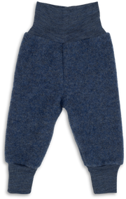Engel Natur - Wol/Zijde Baby Broekje met Navelbandje - Blauw Mélange