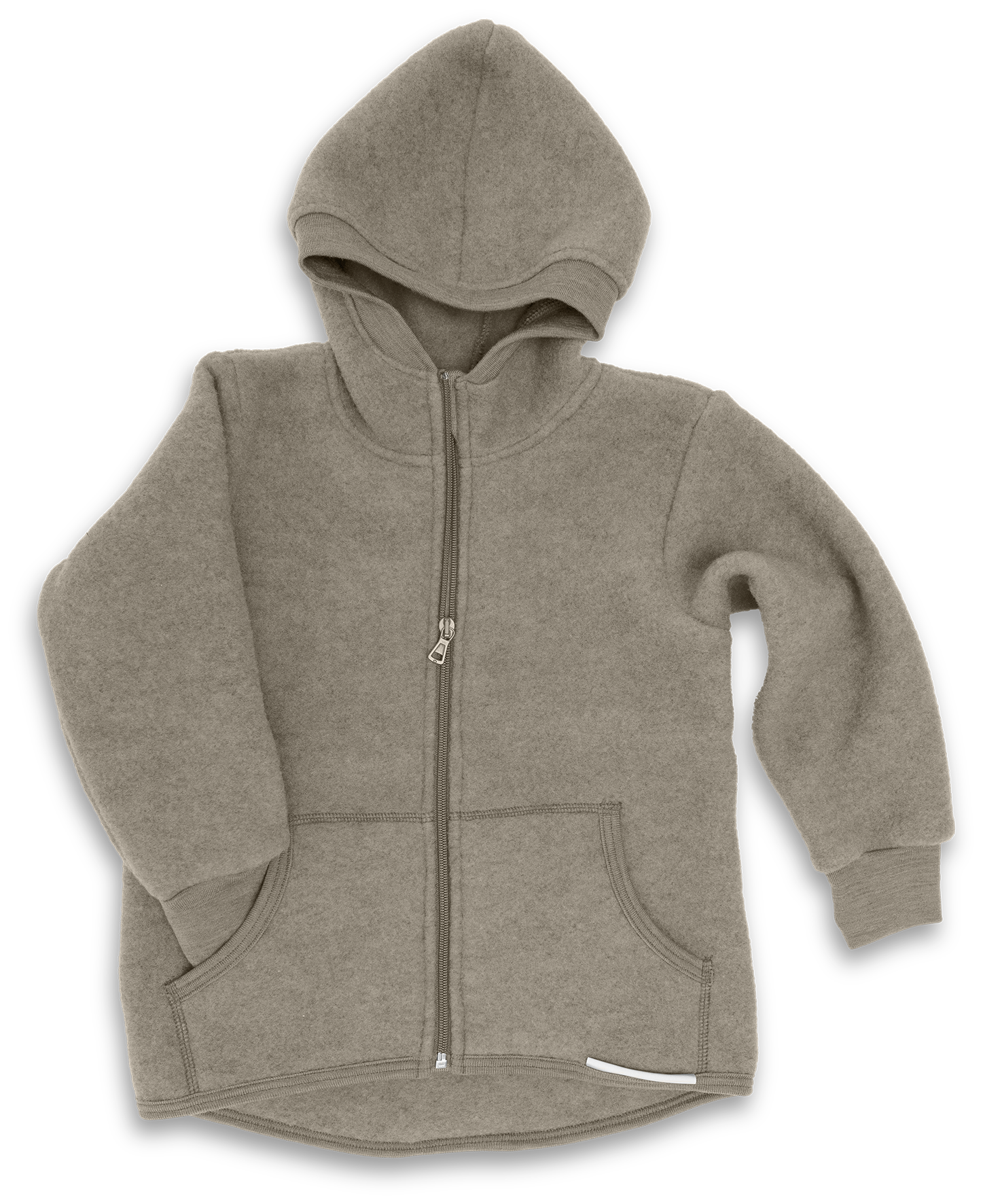 Engel Natur - Wol Kinder Capuchonvest - Walnoot Mélange
