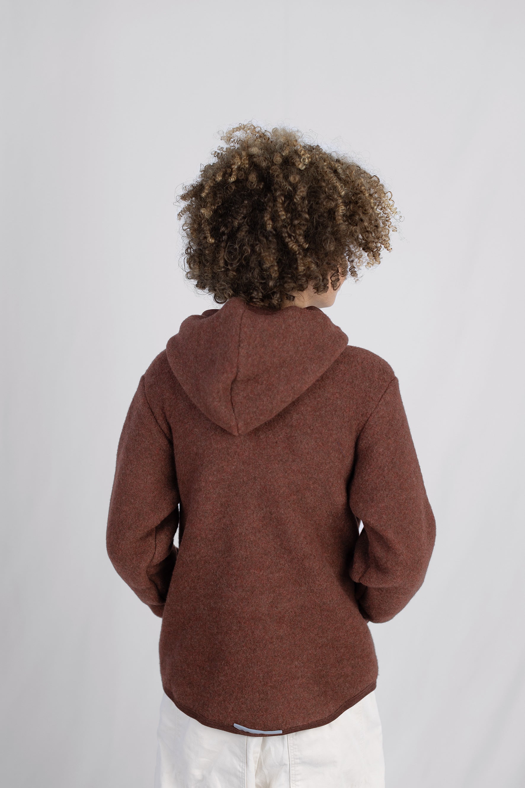 Engel Natur - Wol Kinder Capuchonvest - Kaneel Mélange