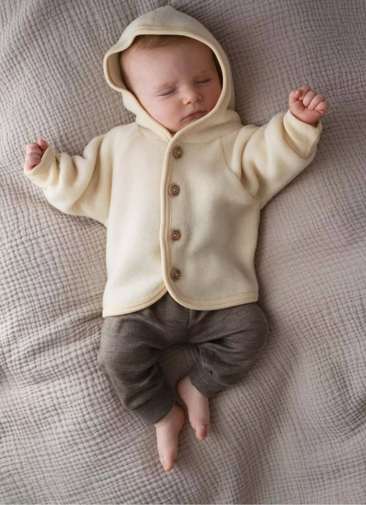 Engel Natur - 100% wol-fleece vestje-jasje - Naturel