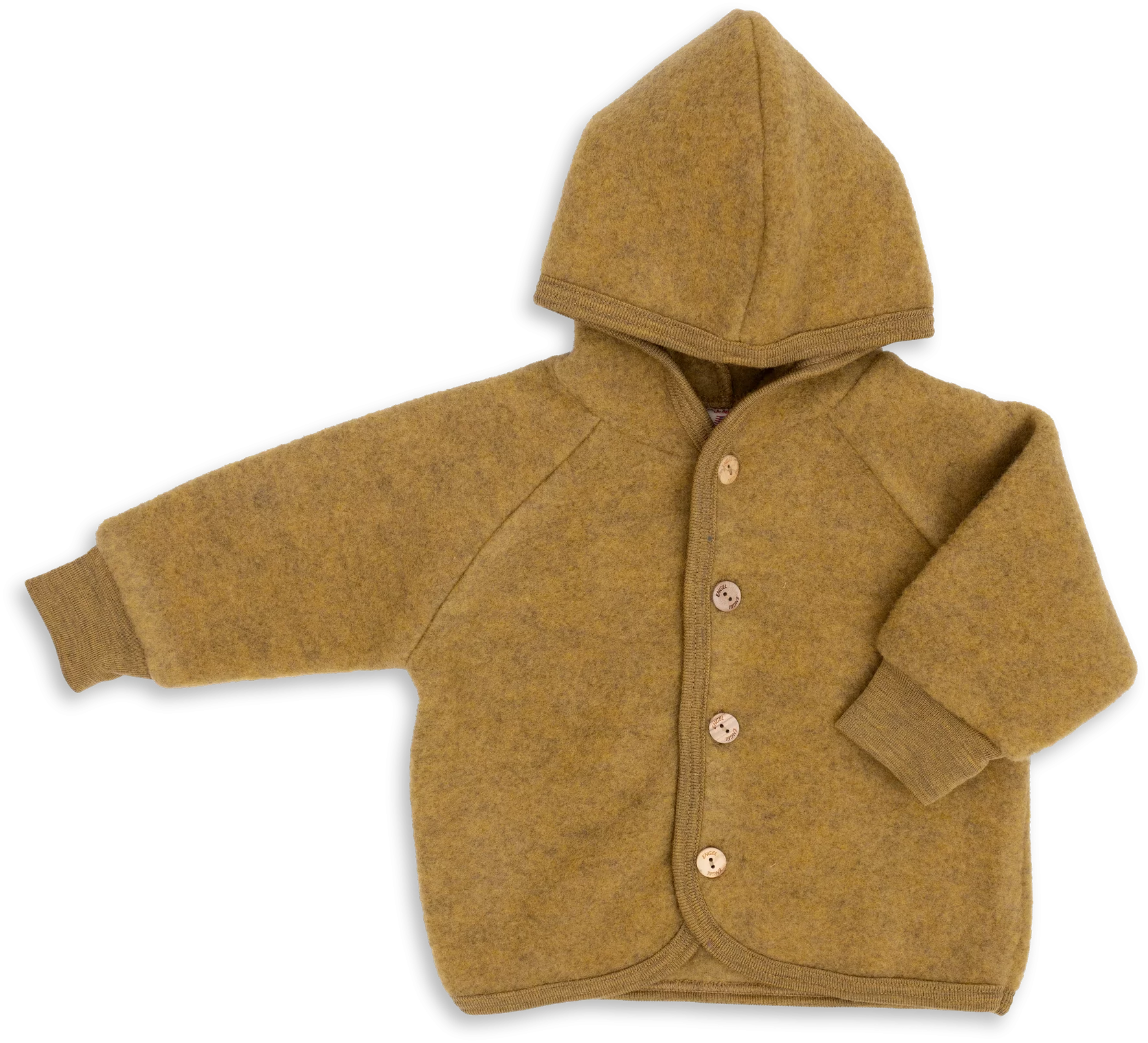 Engel Natur 100% wol-fleece vestje-jasje - Saffraan maat 50-116