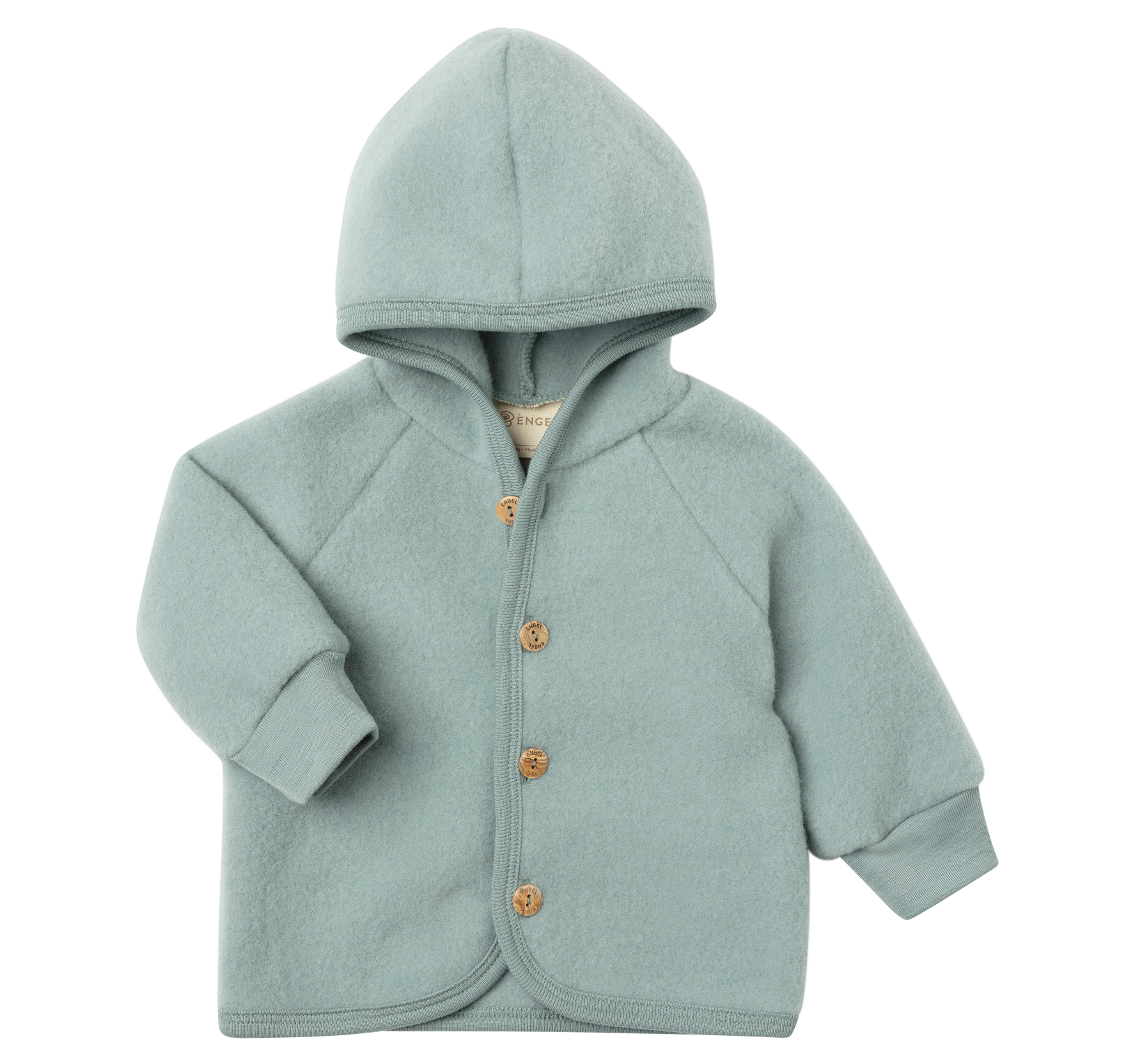 Engel Natur 100% wol-fleece vestje-jasje - Bergblauw maat 50-116