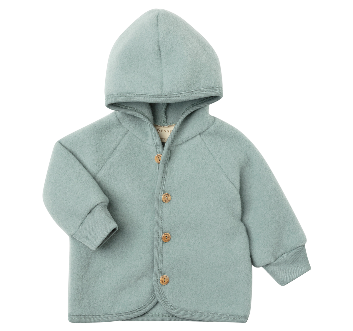 Engel Natur 100% wol-fleece vestje-jasje - Bergblauw maat 50-116