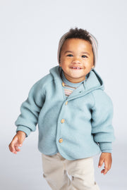 Engel Natur 100% wol-fleece vestje-jasje - Bergblauw maat 50-116