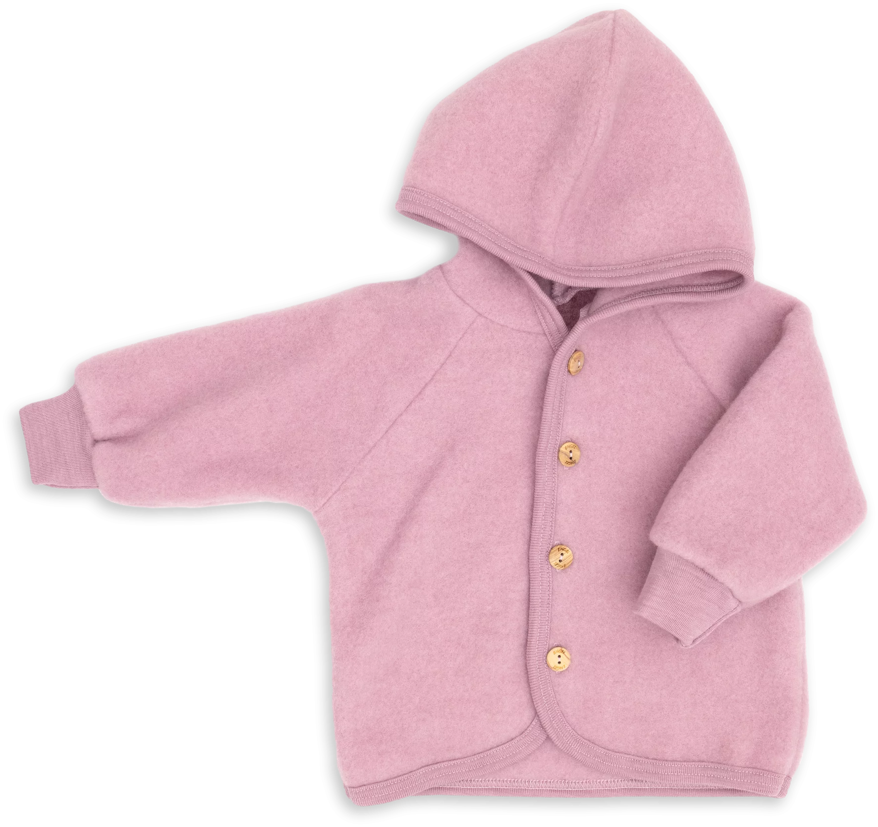 Engel Natur 100% wol-fleece vestje-jasje - Rosewood maat 50-116