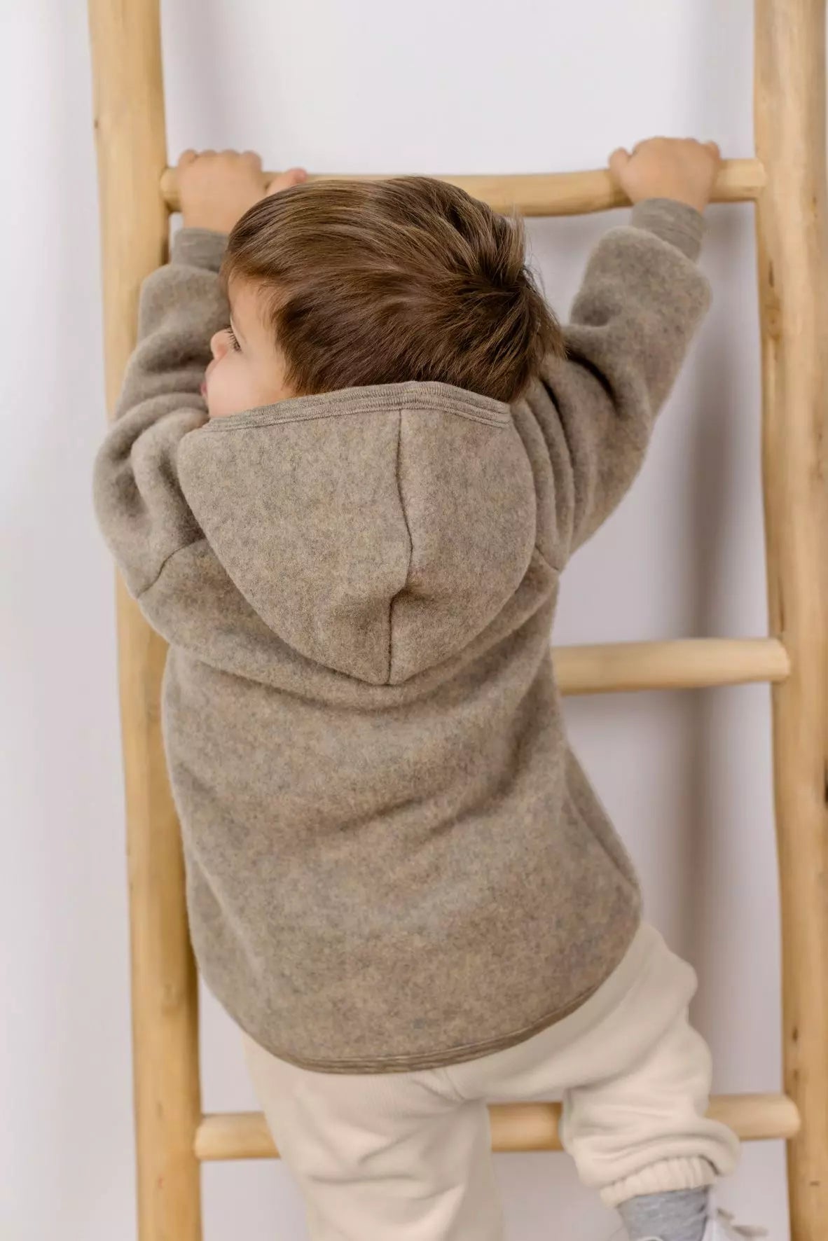 Engel Natur 100% wol-fleece vestje-jasje - Walnoot maat 50-116